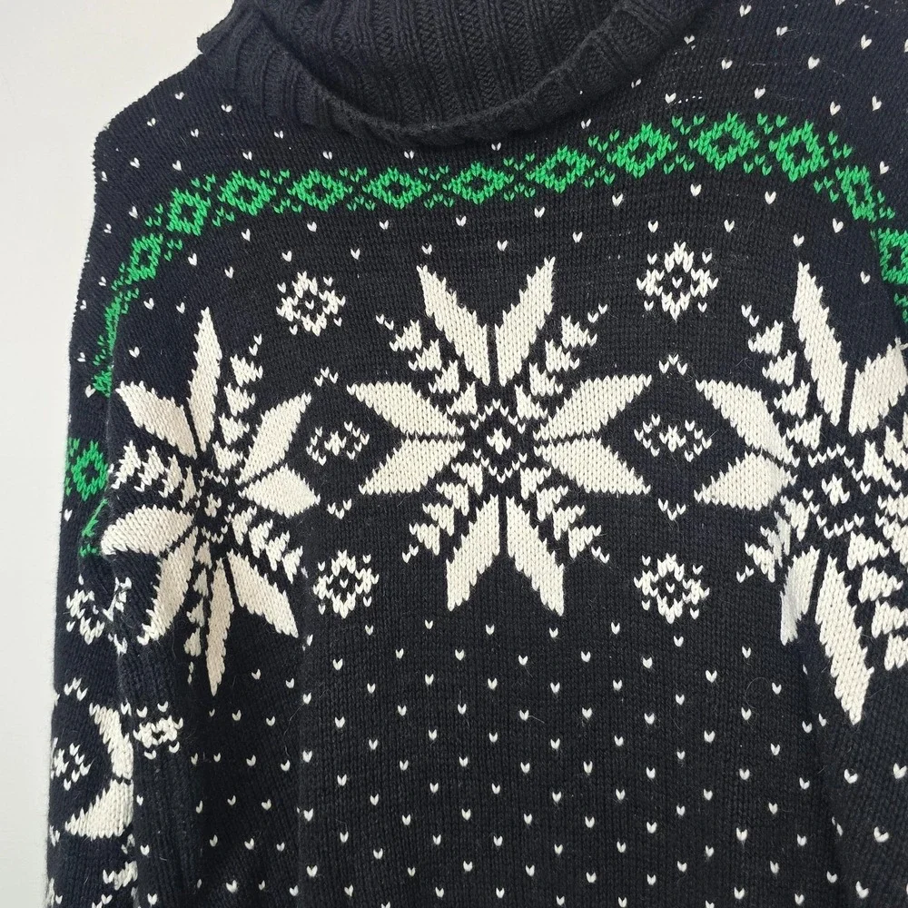 Polo Ralph Lauren Mens Fair Isle‎ Snowflake Cowl Neck Sweater M Angora Cashmere